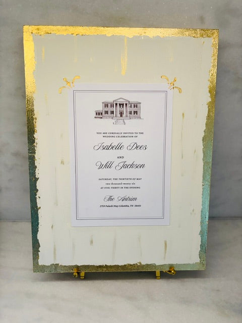 Framed Wedding Invitation or Baby Announcement