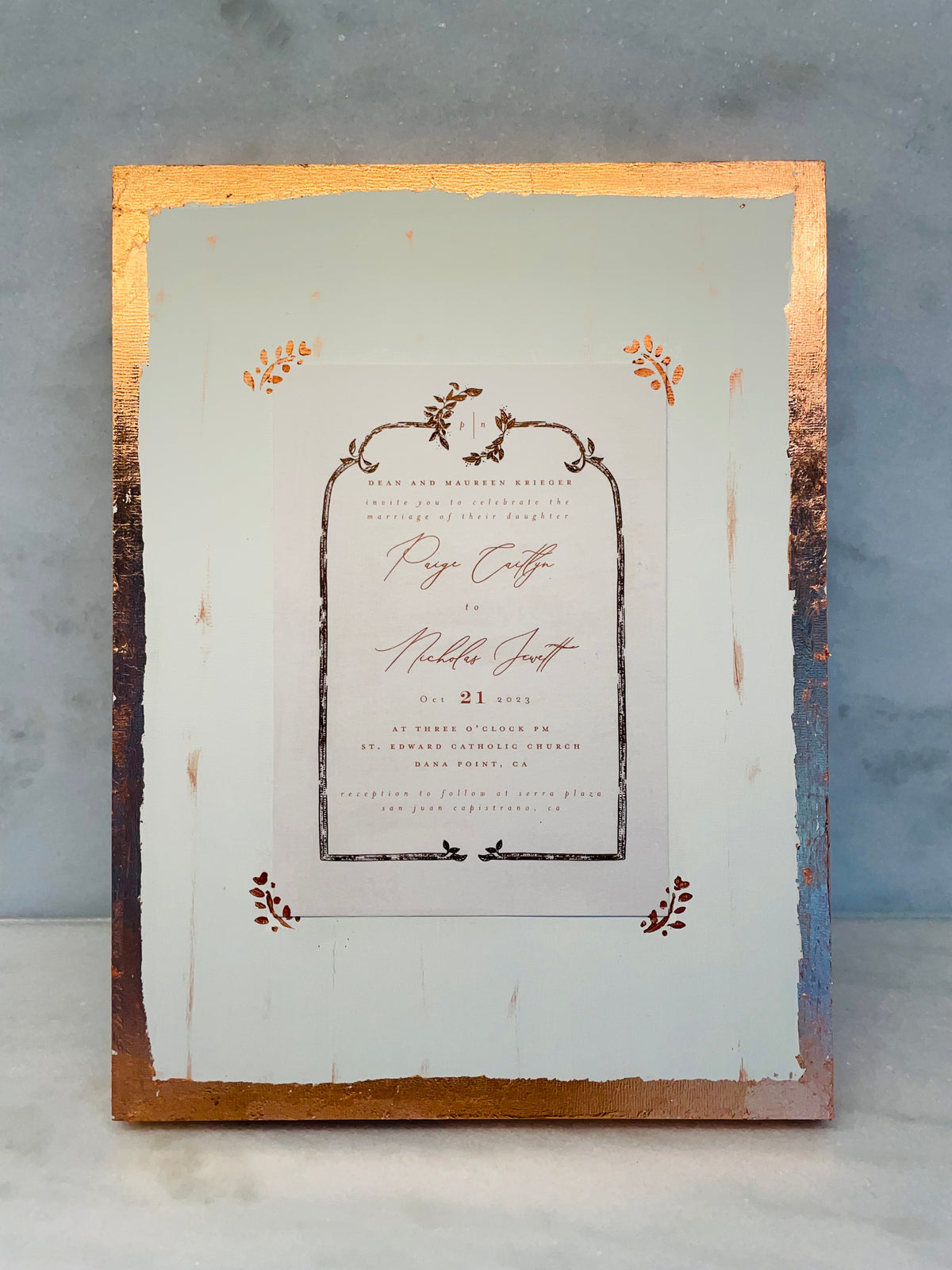Framed Wedding Invitation or Baby Announcement