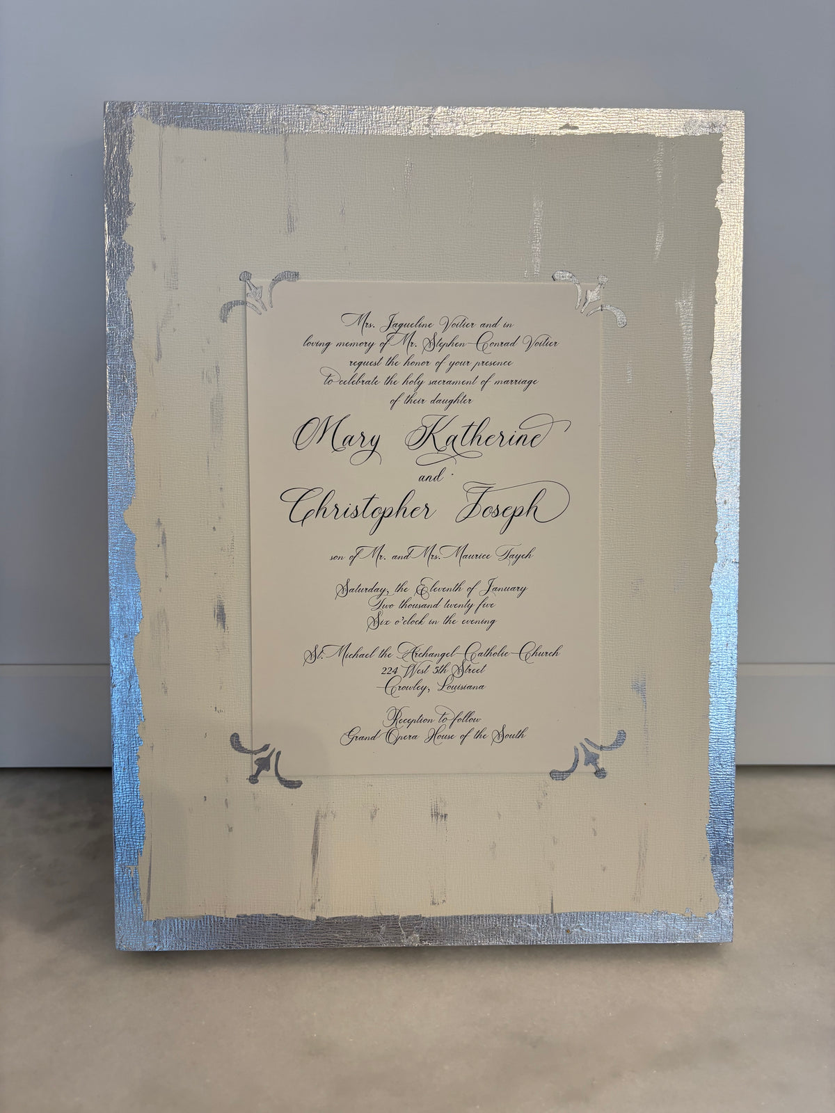 Framed Wedding Invitation or Baby Announcement
